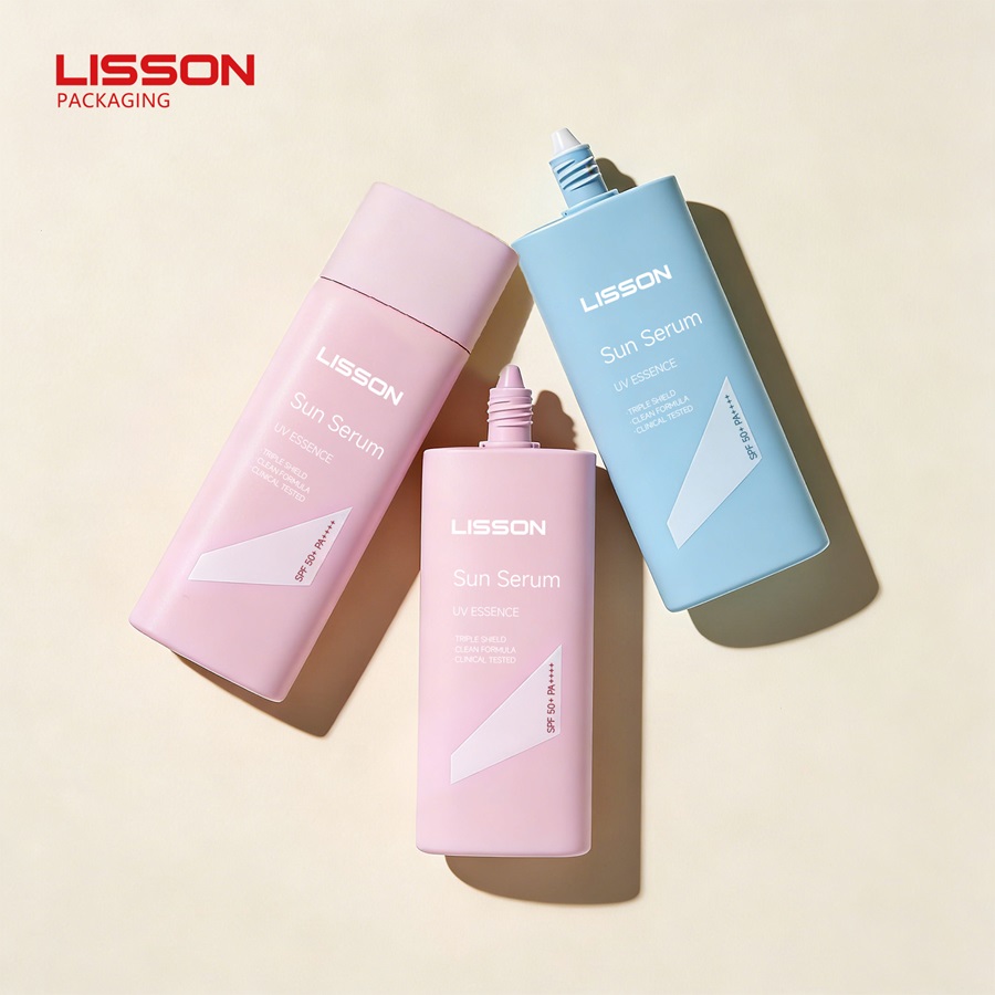 Empty Plastic Sunscreen Cream Bottle with Screw Cap